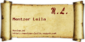 Mentzer Leila névjegykártya
